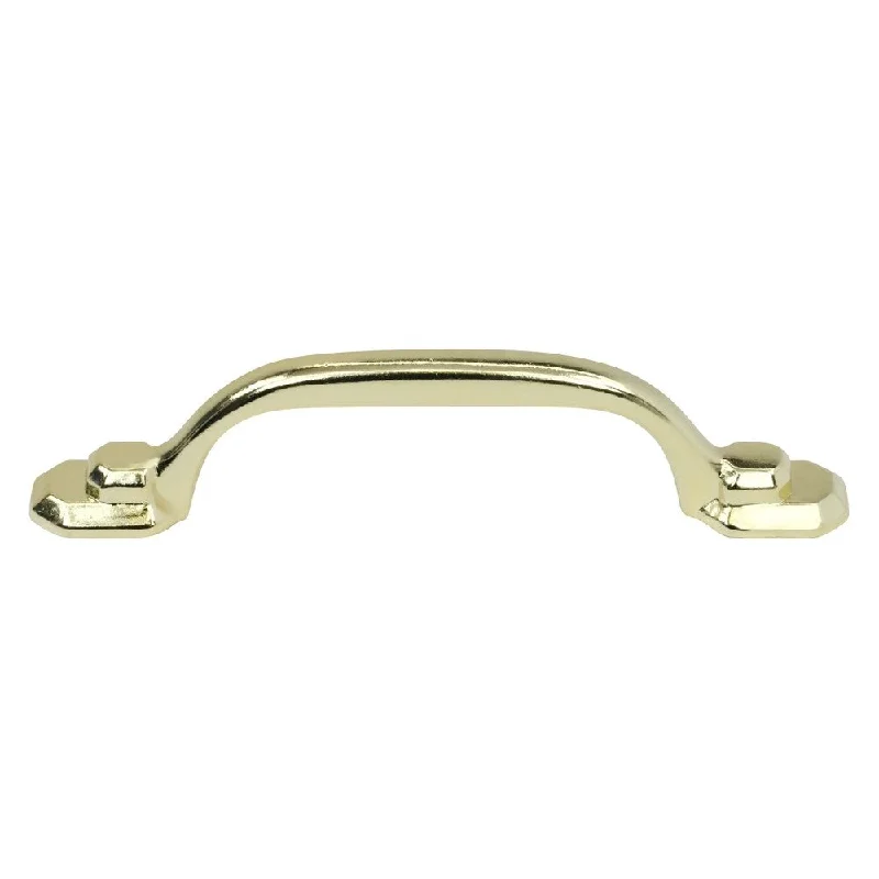 10 Pack Hexa Style 3" Centers Traditional Brass Cabinet Pull Handle