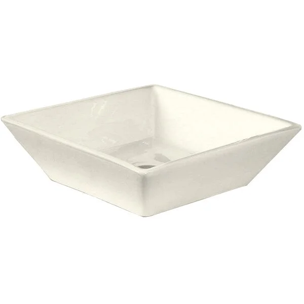 16-in. W x 16-in. D Above Counter Square Vessel In Biscuit Color For Deck Mount Faucet