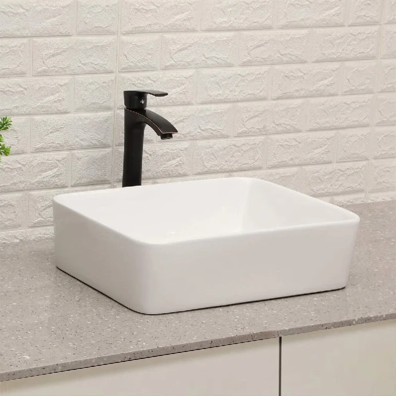 19"x15" Rectangle Bathroom Sink and Faucet Combo