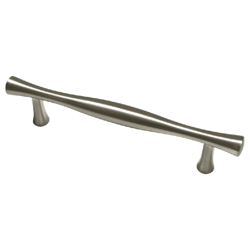 2 Pack Bamboo Style 3-25/32" (96mm) Inch Brushed Nickel Cabinet Hardware Pull