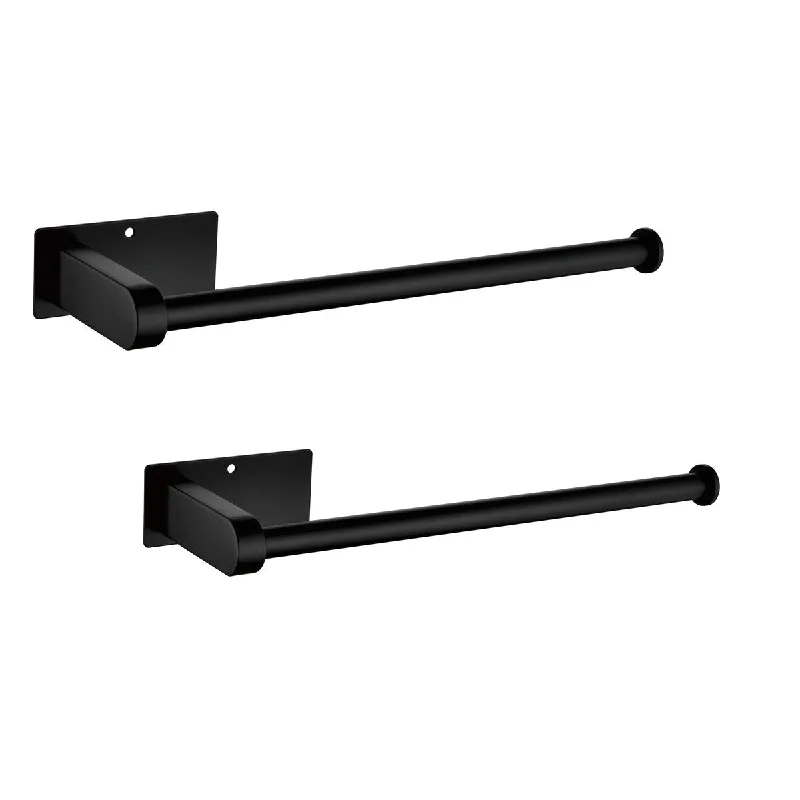 2 Pack Paper Towel Holder Wall Mount, Black Paper Towel Holder Under Cabinet