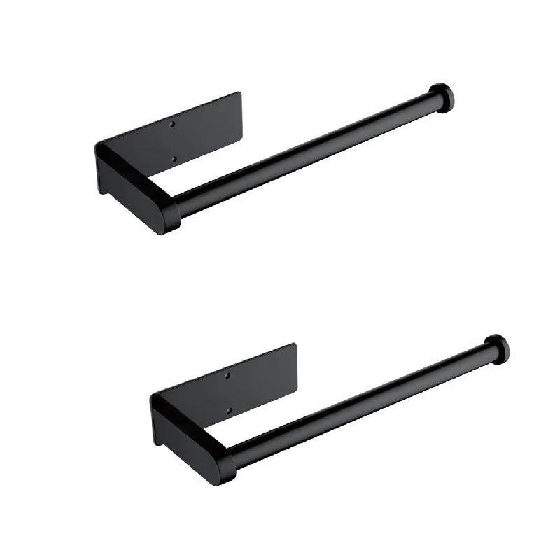 2 Pack Paper Towel Holder Wall Mount, Black Paper Towel Holder Under Cabinet