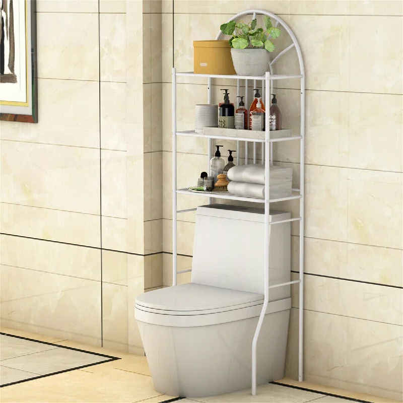 3 Shelf White Toilet Bathroom Storage Rack