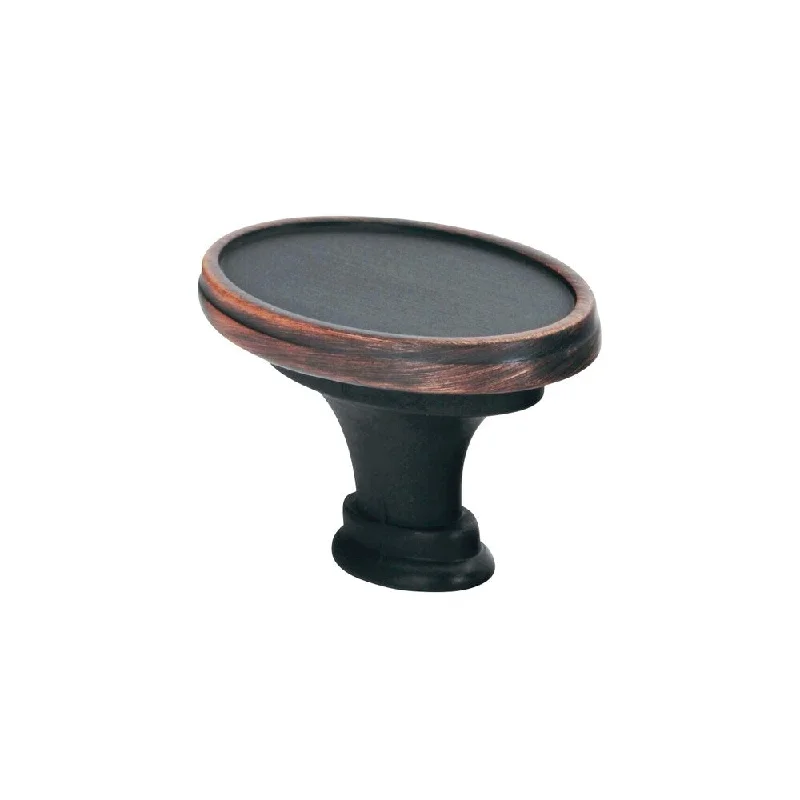 5 Pack Oval Brushed Oil-Rubbed Bronze Cabinet Knob, 1-17/32"