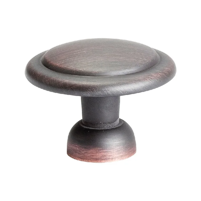 5 Pack Saucer Style Cabinet Hardware Knob, Oil Rubbed-Bronze 1-3/8" Diameter