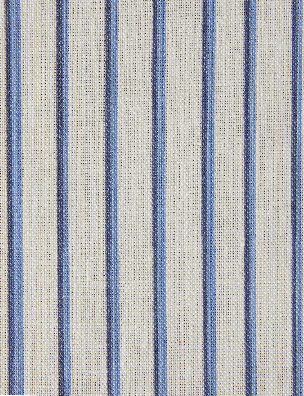 Almo Linen Fabric Swatch by Annie Coop, Blue and White