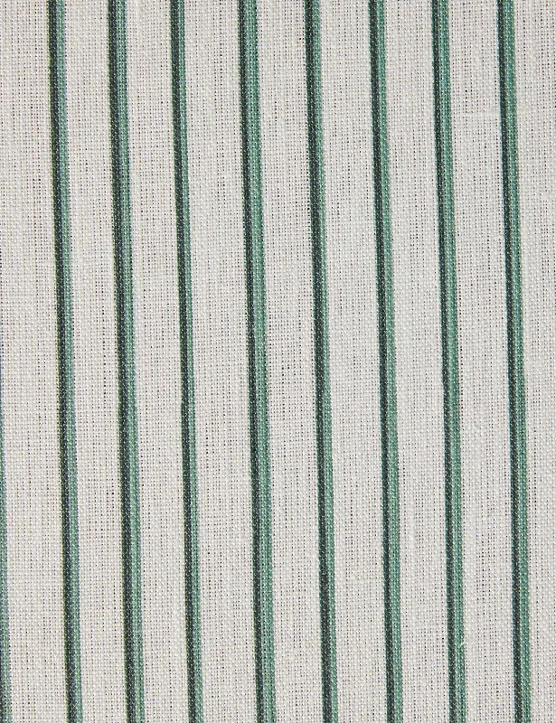 Almo Linen Fabric Swatch by Annie Coop, Green and White