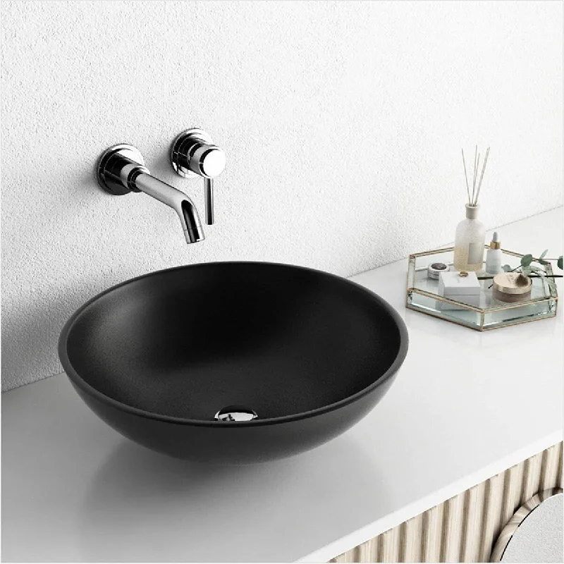 Bathroom Glass Sink Handmade, Artistic Bathroom Sink, Top Mount Sinks Above Counter, Black