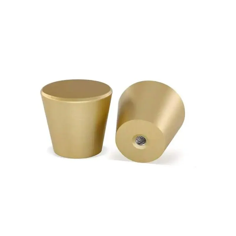 Brizza 1 in. (25 mm) Brushed Solid Gold Round Cabinet Knob