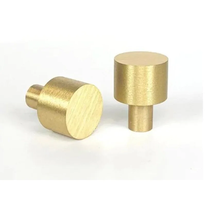 Brizza 13/16 in. (20 mm) Gold Solid Brushed Pull Round Cabinet Knob