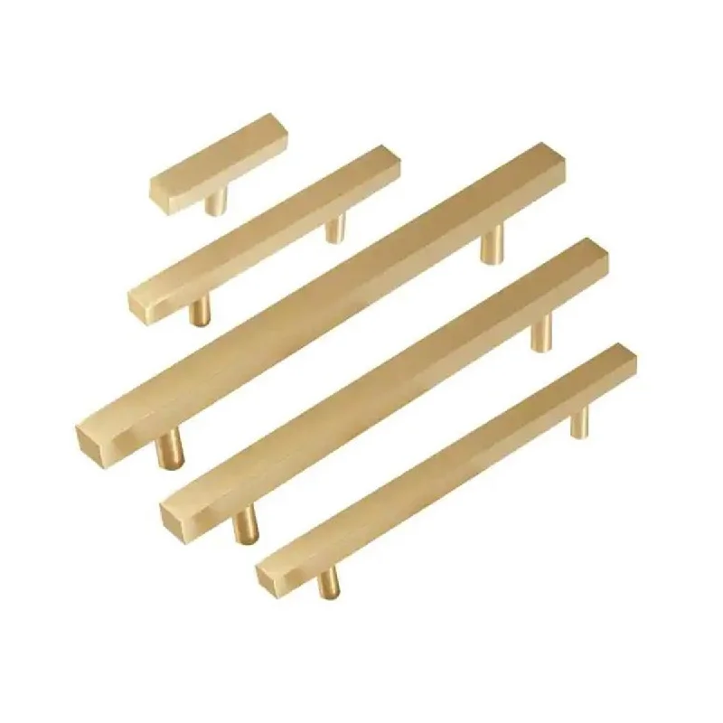 Brizza 3-3/4 in 96mm Flat Brushed Gold Cabinet Handle Drawer Pull