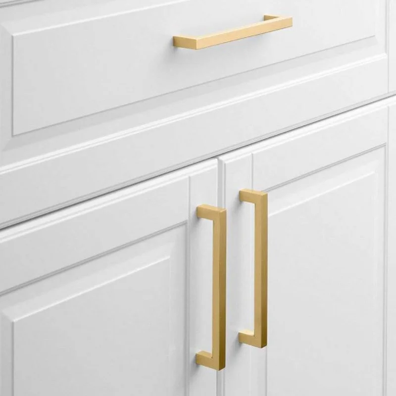 Brizza 6-5/16 in 160mm Solid Gold Brushed Cabinet Handle Drawer Pull