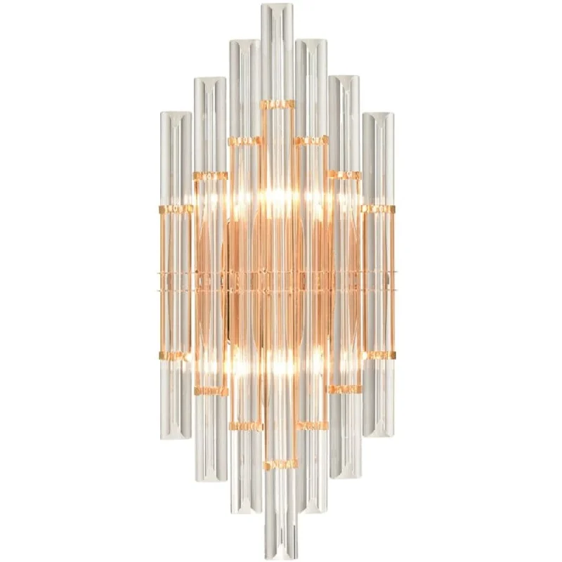 Cagliari Modern Brass Crystal Wall Sconce Bathroom Vanity Lights