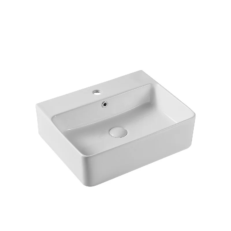 Ceramic Rectangular Wall-mounted White Bathroom Sink Art Basin