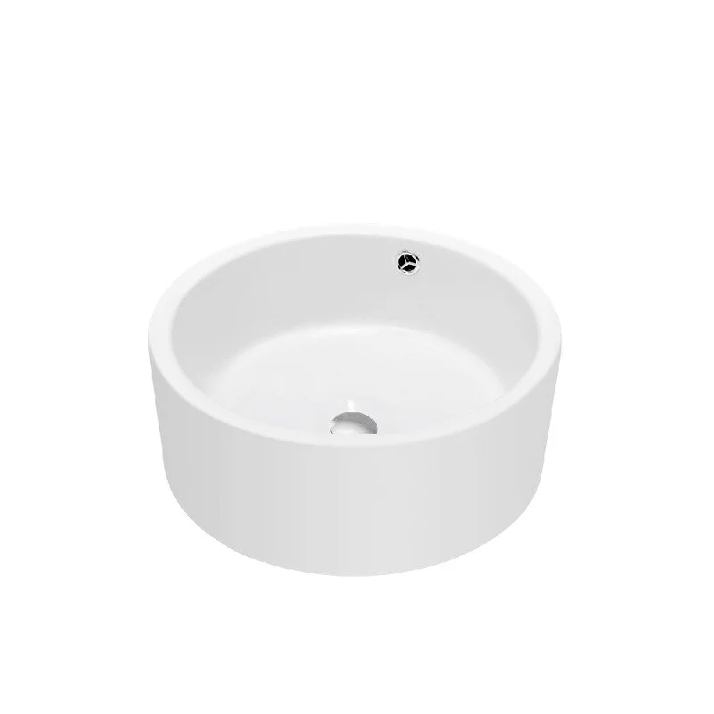 Dawn? Vessel Above-Counter Cylinder Ceramic Art Basin with Overflow