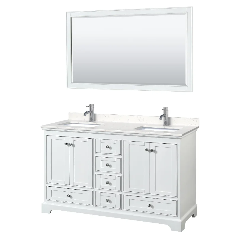 White, Chrome Trim, Carrara Cultured Marble Top