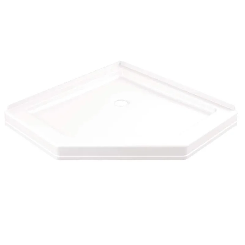 Delta 38 x 38 Corner Shower Pan Base with Corner Drain in White - $105