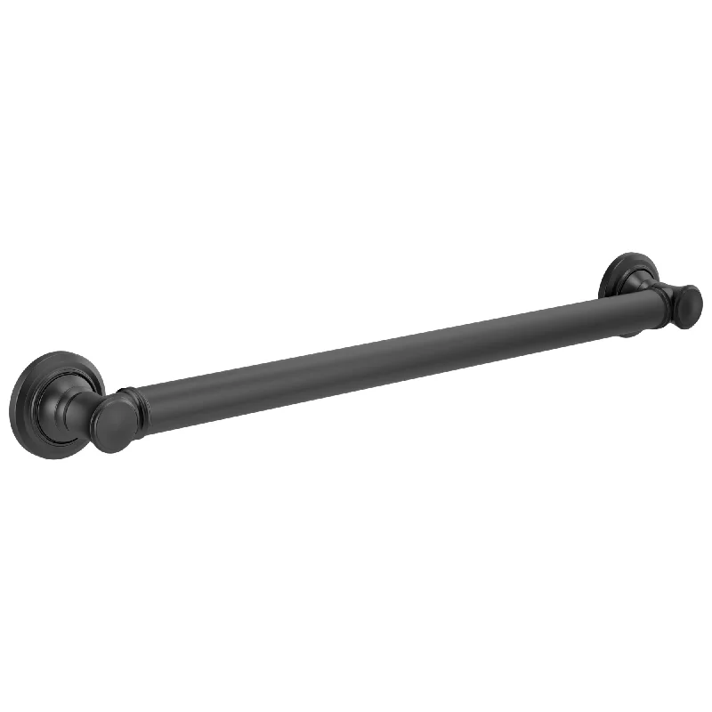 Delta Bath Safety Matte Black Finish 24" Traditional Decorative ADA Grab Bar D41624BL