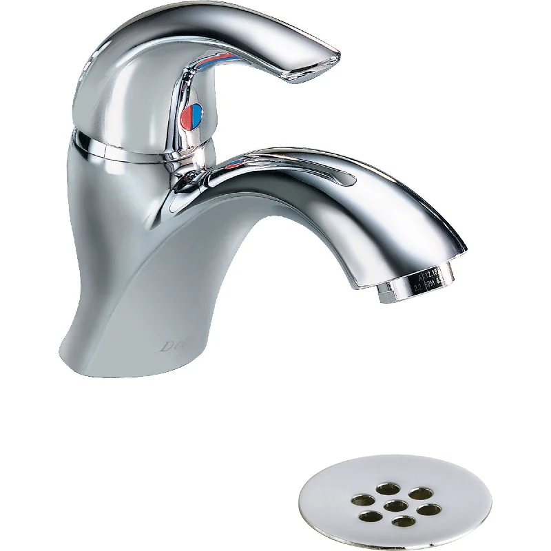 Delta Commercial Single Handle Chrome Centerset Faucet with Grid Strainer 540331