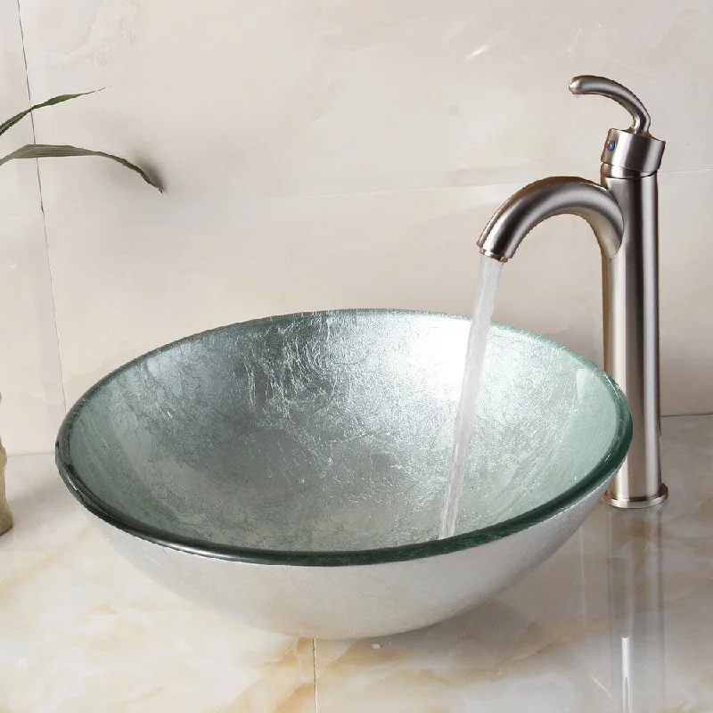 Brushed Nickel Finish Faucet+Sink