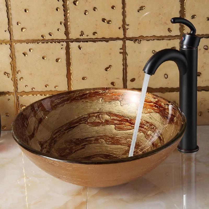 Oil Rubbed Bronze Finish Faucet+Sink