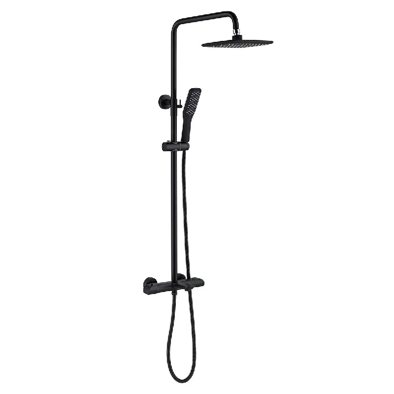 EPOWP Complete Shower System Matt Black Bathroom Shower Faucet Set