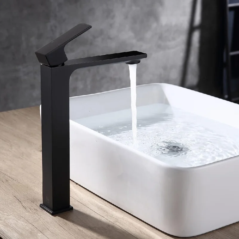 EPOWP Matte Black Single Hole Bathroom Faucet