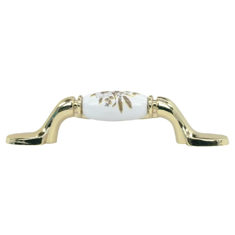 Flared Sumo 3-Inch Centers Polished Brass Cabinet Pull Handle