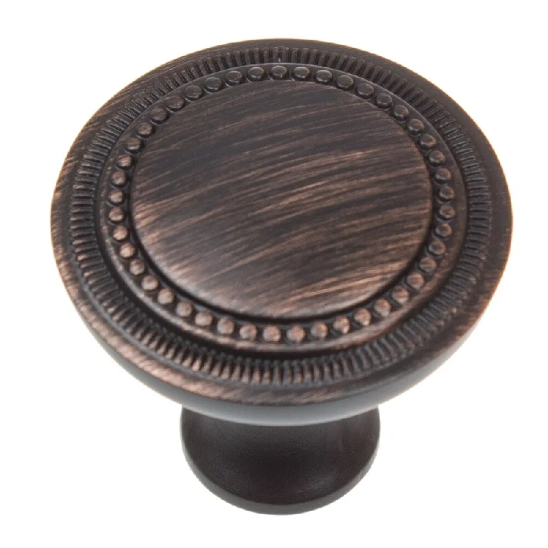 GlideRite 5-Pack 1-1/4 in. Oil Rubbed Bronze Round Cabinet Knobs - Oil Rubbed Bronze