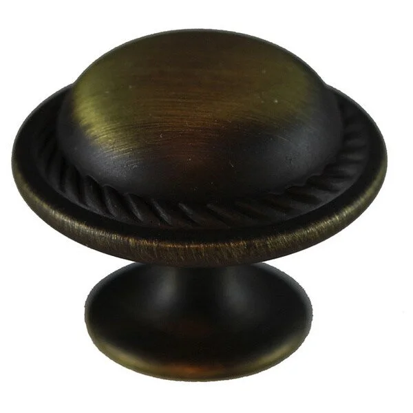 GlideRite Antique Brass Round Rope Cabinet Knobs (Pack of 10)