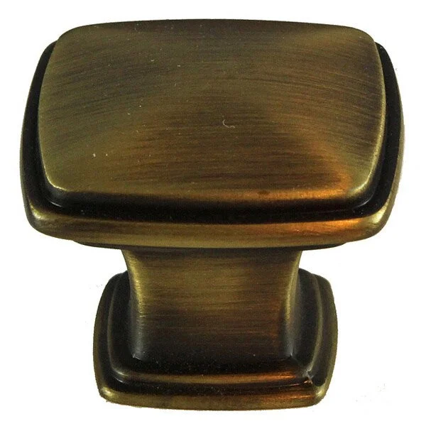 GlideRite Antique Brass Square Deco Cabinet Knobs (Pack of 10)