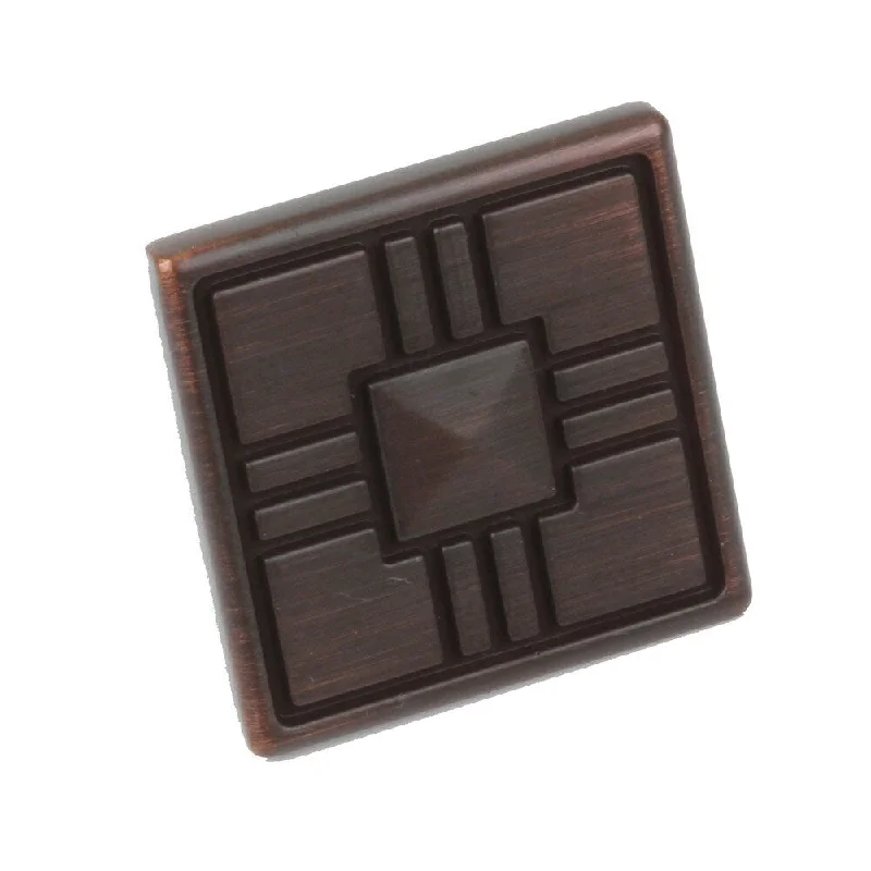 GlideRite Craftsman Series Oil Brushed Bronze Square Cabinet Knobs (Pack of 10)