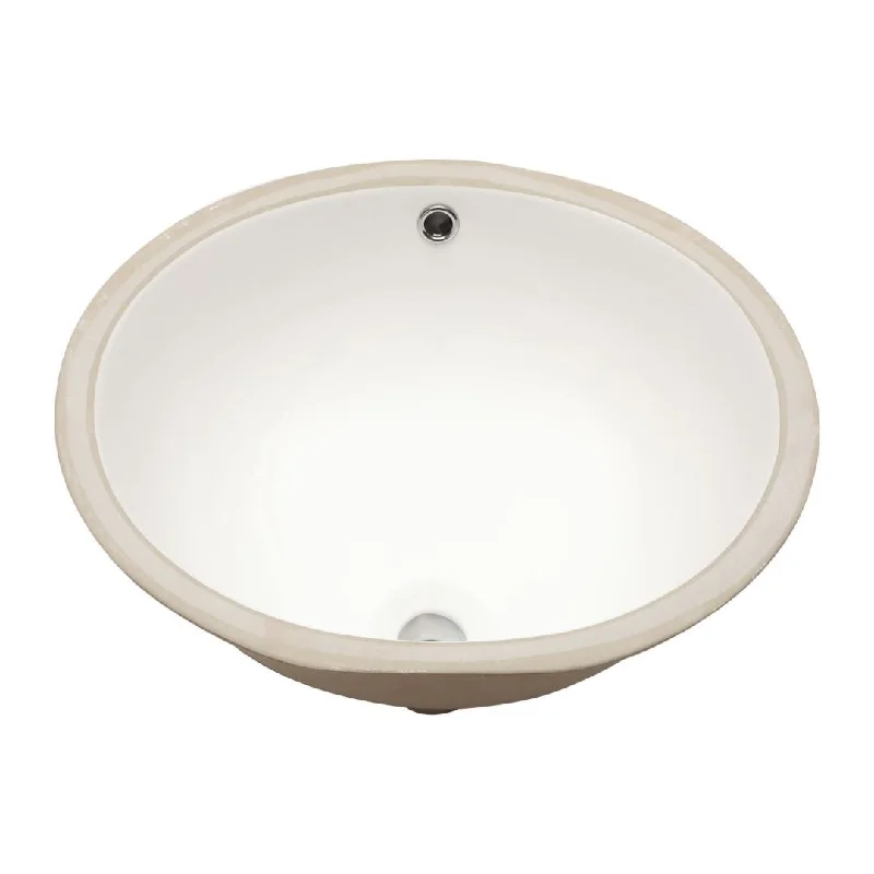 Kichae Ceramic Oval Undermount Bathroom Sink 19x16 inch