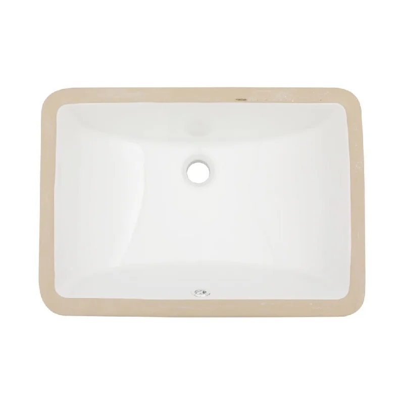 Kichae Undermount Bathroom Sink 20-inch Rectangle Ceramic Sink Arc Bottom - 20"X14"X8"