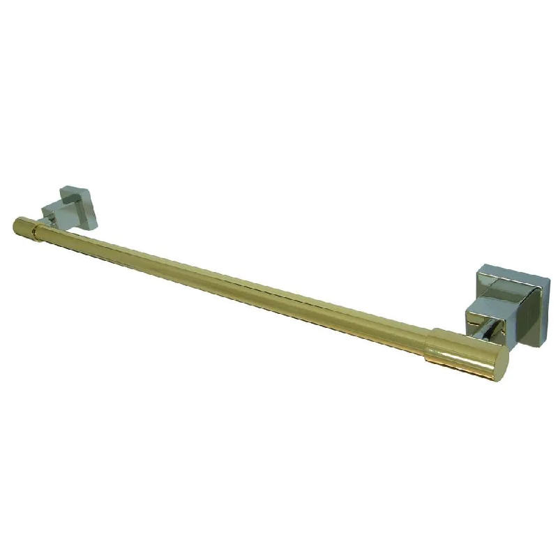 Kingston Brass Claremont Chrome / Polished Brass 18" Towel Bar BAH8642CPB