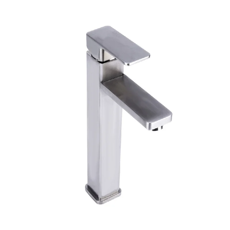 Square Vessel Bathroom Faucet in Brushed Nickel