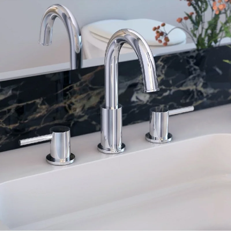 St. Lucia Collection widespread bathroom faucet. Brushed Nickel finish. By Lulani