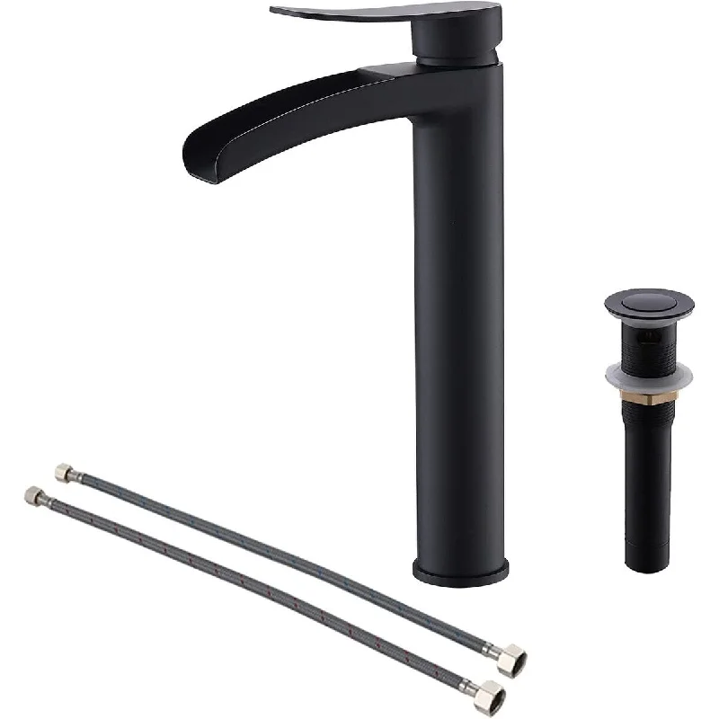 Waterfall 1 Hole Single Handle Tall Bathroom Vessel Faucet by phiestina