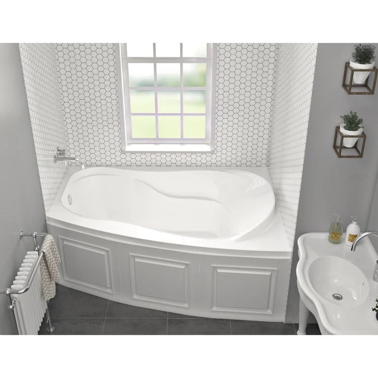 Whirlpool Tub Eden 59-1/4 x 42-3/8 x 20-1/2 Inch Podium Rafale System Left Center Drain White 42 Gallon