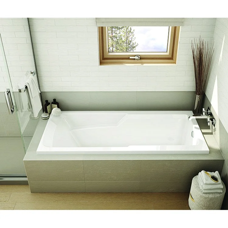 Tub Roma 59-1/2 x 29-3/4 x 20 Inch Podium Less Tiling Flange White Acrylic 43 Gallon