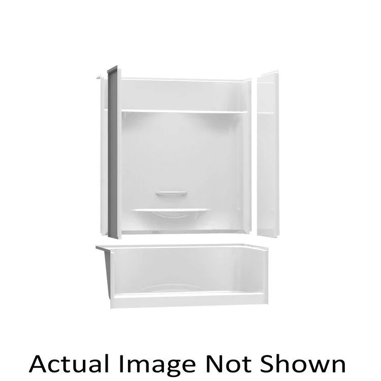 Shower Base Alcove White 59-3/4 x 30 Inch AcrylX Center Drain