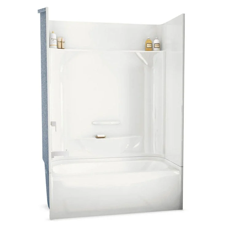 Tub and Shower Module 53-7/8 x 29 x 77-1/2 Inch AcrylX Left Drain White Alcove