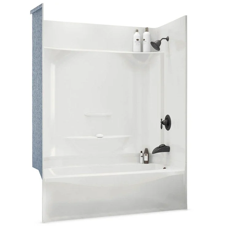 Tub and Shower Module 59-7/8 x 32 x 79-1/4 Inch AcrylX Right Hand White