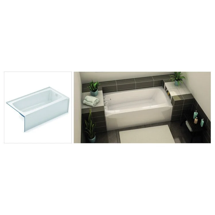 Tub 60 x 32 x 16 Inch with Flange Left Drain White AcrylX