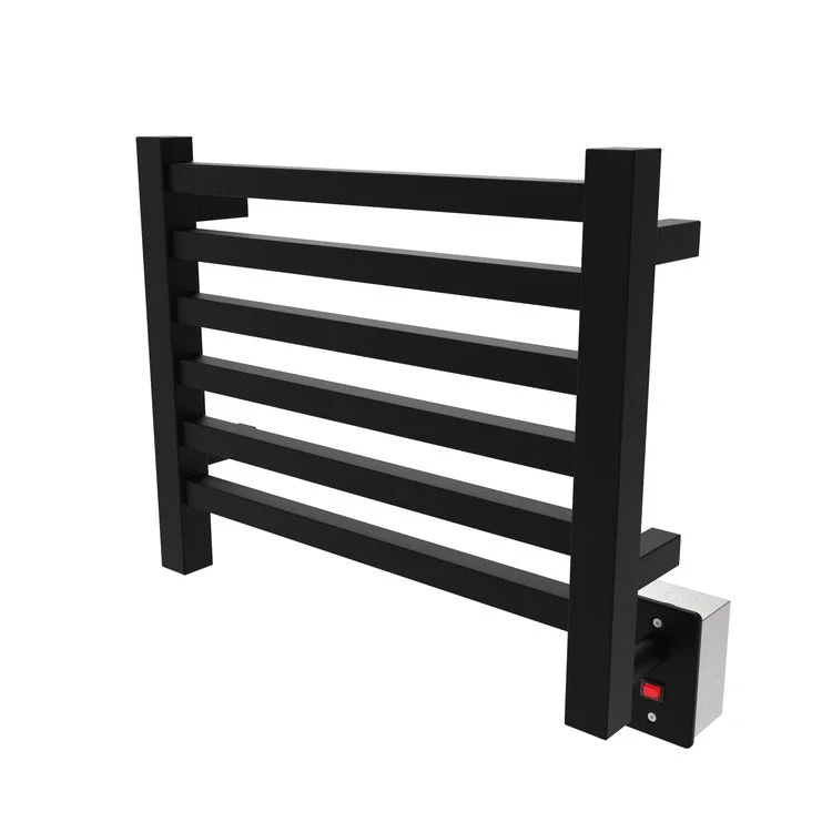 Towel Warmer Quadro 6 Square Bars Hardwire 314 British Thermal Unit 21-1/8 x 18-13/16 Inch Matte Black