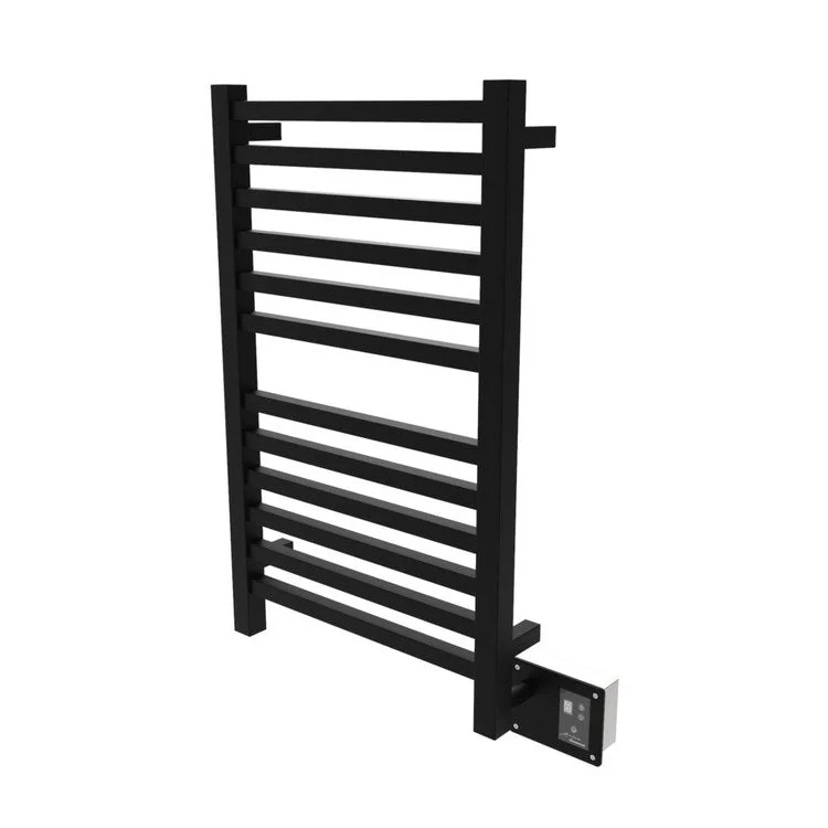 Towel Warmer Quadro 12 Square Bars Hardwire 586 British Thermal Unit 24-5/16 x 33-5/16 Inch Matte Black ATW-DHC-P