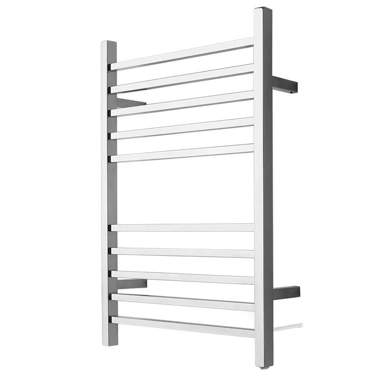 Radiant 10-Bar Square Plug-In Stainless Steel Towel Warmer