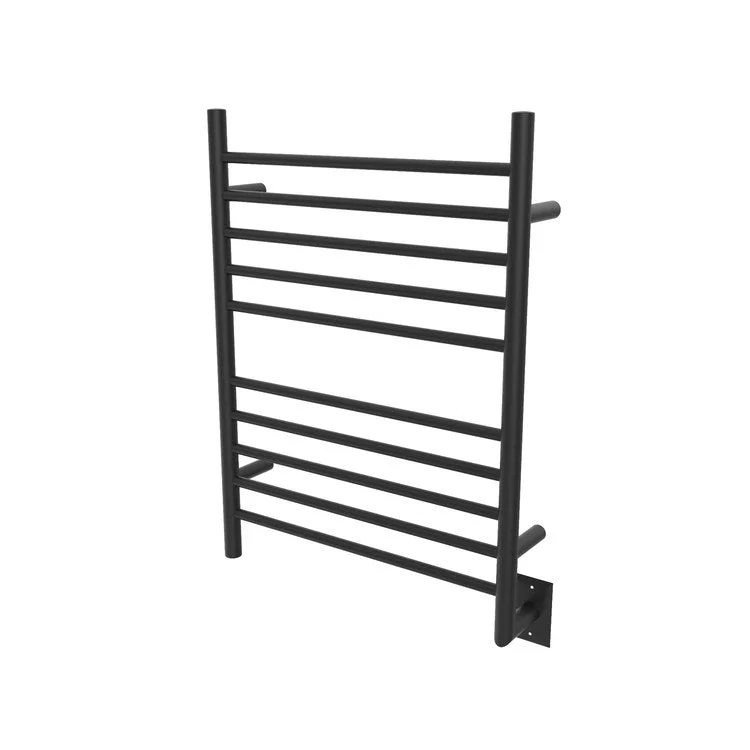 Towel Warmer Radiant 10 Round Bars Straight Hardwire 512 British Thermal Unit 23-5/8 x 31-7/8 Inch Matte Black