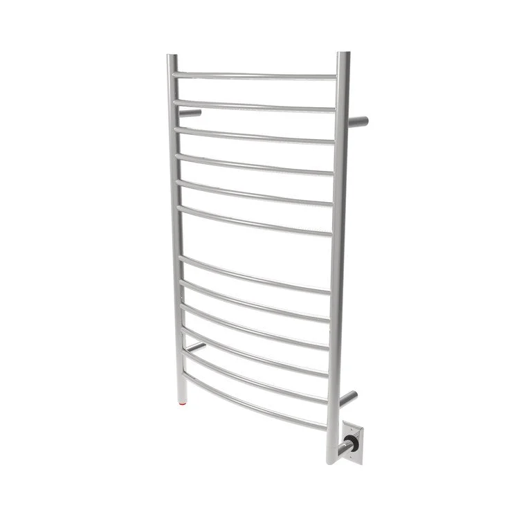 Towel Warmer Radiant 12 Round Bars Curved Hardwire 512 British Thermal Unit 23-5/8 x 41-5/16 Inch Polished Stainless Steel