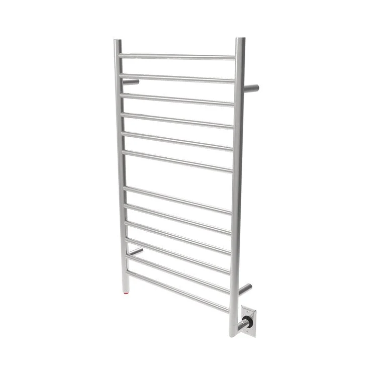 Towel Warmer Radiant 12 Round Bars Straight Hardwire 512 British Thermal Unit 23-5/8 x 41-5/16 Inch Polished Stainless Steel